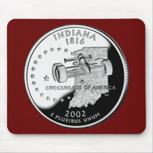 Mousepad Faux Indiana State Quarter