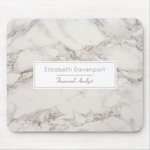 Mousepad Faux Marble Alabaster Taupe Tan Modern
