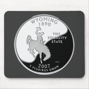 Mousepad Faux Wyoming State Quarter