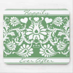 Mousepad Favor de casamento floral vintage branco