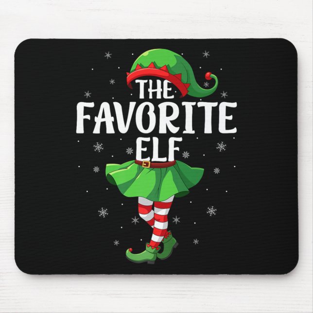 Mousepad Favorite Elf Christmas Girls Women Elf Squad Xmas  (Frente)