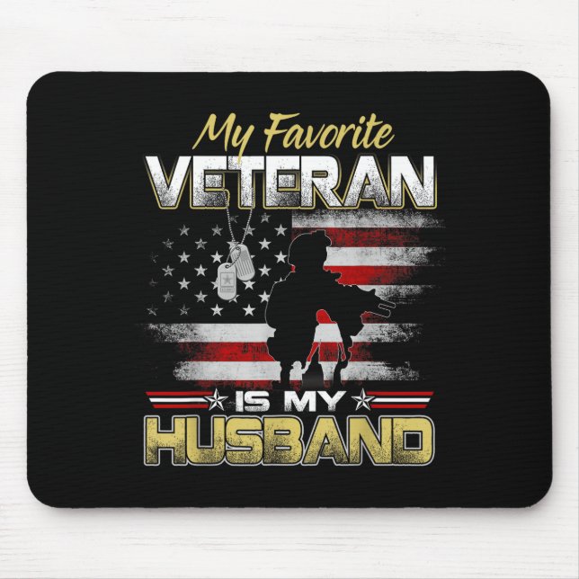 Mousepad Favorite veteran is husband boyfriend veterans day (Frente)