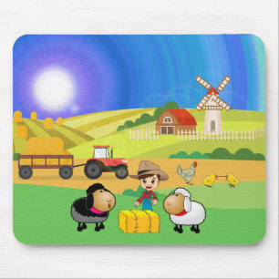 Mousepad Fazenda Bonita, Ovelhas e Frangos