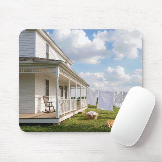 Mousepad Fazenda com Varal e Cachorro (Com mouse)