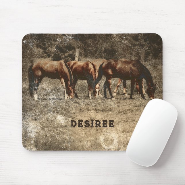 Mousepad Fazenda de cavalos Vintage País Russo Ocidental (Com mouse)