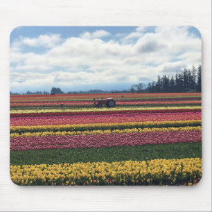 Mousepad Fazenda de Tulipas de Sapato de Madeira, Woodburn,