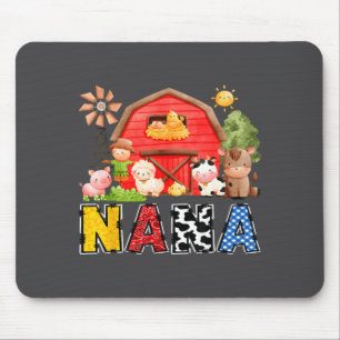 Mousepad Fazenda Vaca Vermelha Nana Menino Aniversário Famí