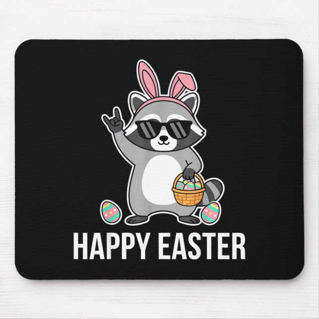 Mousepad Fazendário disfarce de guaxinim de Páscoa engraçad (Frente)