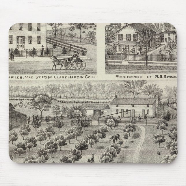 Mousepad Fazendas e residências no Condado de Hardin e no C (Frente)