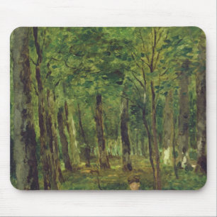 Mousepad Fazendeiro novo que senta-se na floresta, 1878