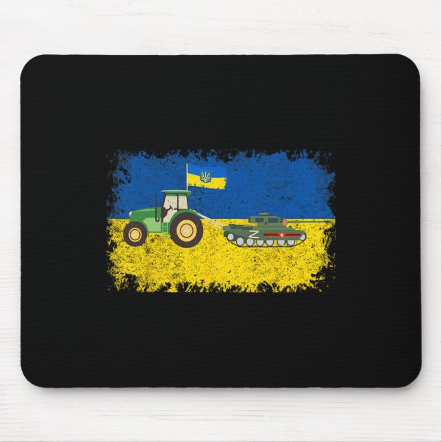 Mousepad Fazendeiro ucraniano engraçado rouba meme de tanqu (Frente)