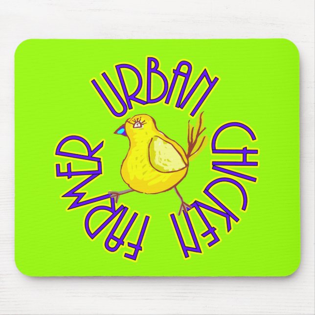 Mousepad Fazendeiro urbano da galinha (Frente)