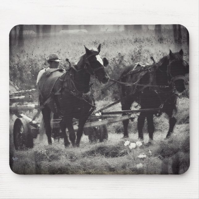 Mousepad Fazer com Cavalos Pretos e Brancos (Frente)