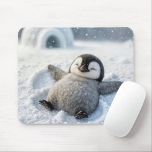 Mousepad Fazer pinguim bonito a Pintinho de neve