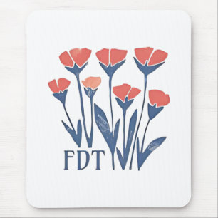 Mousepad FDT Floral Wreath Feminina Subtil Boho Anti-Trump