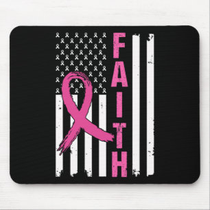 Mousepad Fé, Cancer de Mama, Consciência Rosa Fitas, Améric