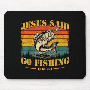 Mousepad Fé chama vamos pescar humor cristão pescador