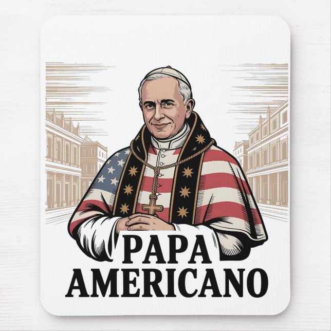 Mousepad Fé Cristã da Igreja Católica do Papa Leão American (Frente)