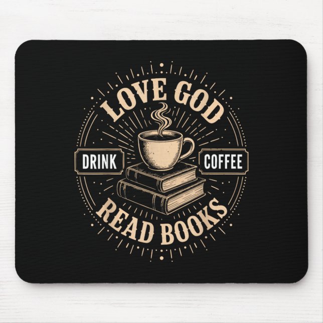 Mousepad Fé Cristã Jesus Livros Café Crente (Frente)