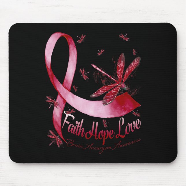 Mousepad Fé Esperança Amor Aneurisma Cerebral Conscientizaç (Frente)