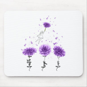 Mousepad Fé Esperança Amor Flor de Girassol Roxa Conscienti
