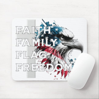 Mousepad Fé, Família, Bandeira, Liberdade, Pasta do Mouse Á