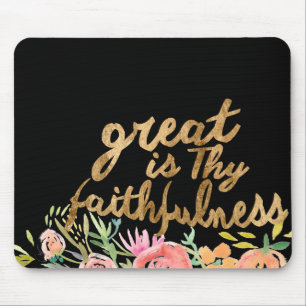 Mousepad Fé Floral - Greath é a sua fé