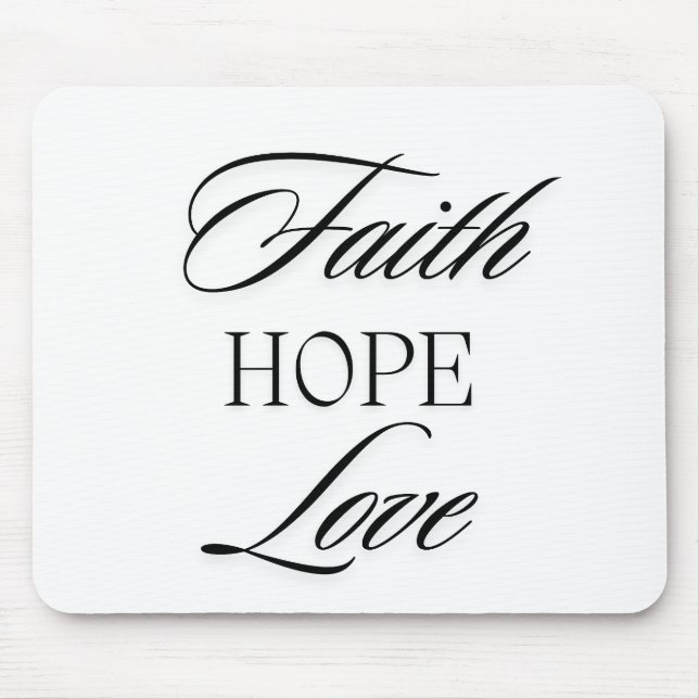 Mousepad Fé, Hope Love Minimalist Design (Frente)