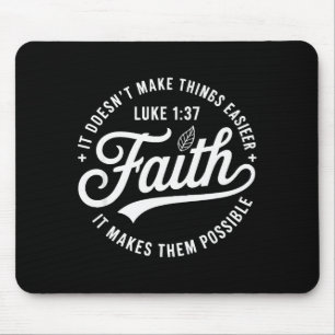 Mousepad Fé Lucas 1 37 Versículo Bíblico Religioso Cristão