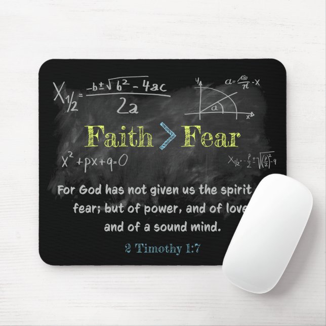Mousepad Fé > Medo 2 Timothy 1:7 Matemática Versa Cristã (Com mouse)
