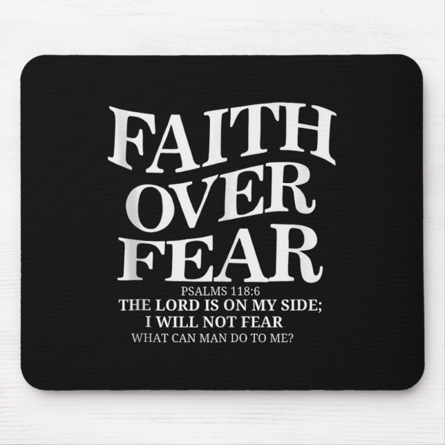 Mousepad Fé sobre Medo Cristão (atrás) Inspiração (Frente)