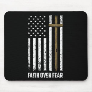 Mousepad Fé Sobre Medo Jesus Cruz Cristã Deus Fé Nós