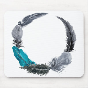 Mousepad Feather Wreath