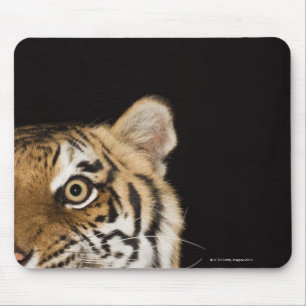 Mousepad Feche acima da cara do tigre rujir