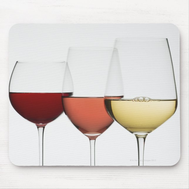 Mousepad Fecho dos óculos dos diferentes vinhos (Frente)