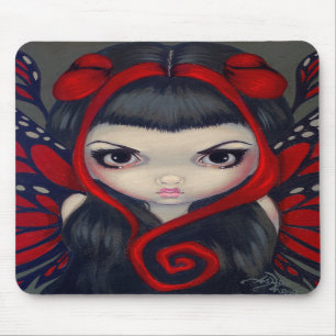 Mousepad "feericamente" vermelho mal-humorado