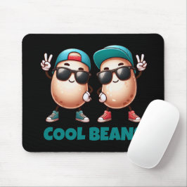 Mousepad Feijões Legais Divertidos Usam Bonés e Tênis