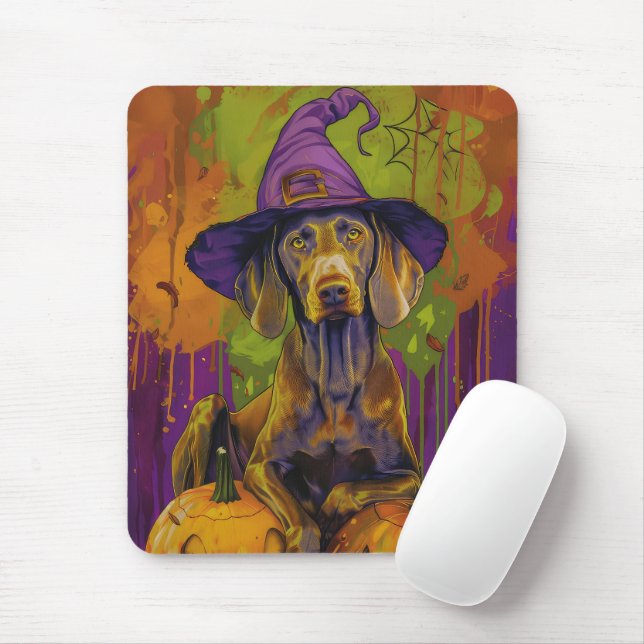 Mousepad Feiticeira De Halloween E Abóbora De Cachorro Spoo (Com mouse)