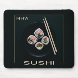 Mousepad feito sob encomenda do monograma do sushi