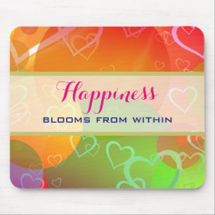 Mousepad Felicidade Bloomos de Dentro - Corações Colorido