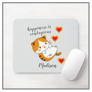 Mousepad Felicidade de Gato Rajado é Contagiosa Personaliza