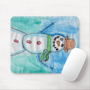Mousepad Felicidade do Homem de Neve - Crianças Arte do COC