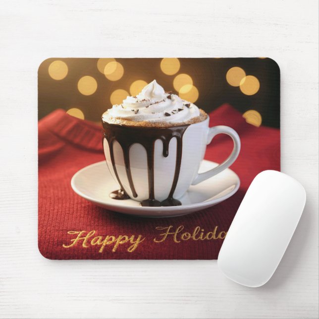 Mousepad Felicidades de Férias Cacau Quente (Com mouse)
