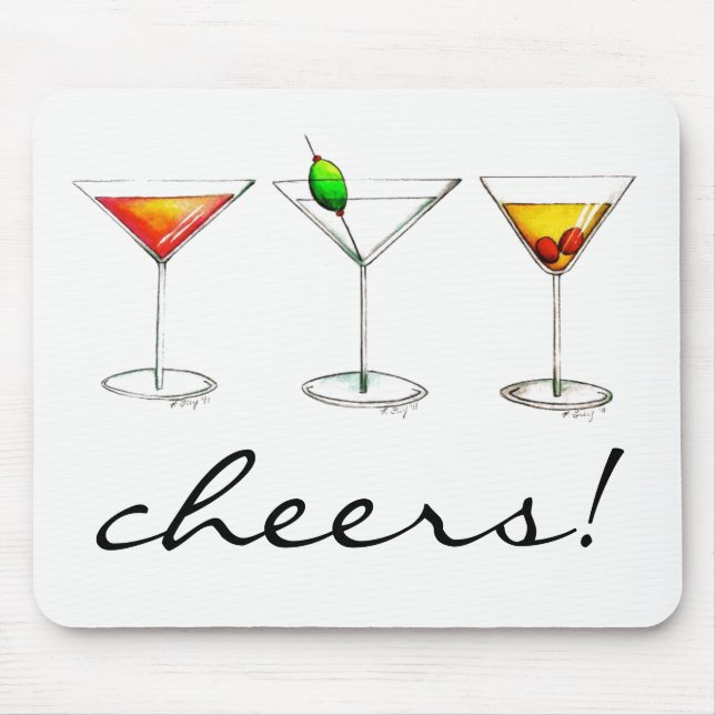 Mousepad Felicidades! Margarita Manhattan Cosmo Cocktail Gl (Frente)