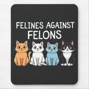 Mousepad Felinos contra criminosos Trump Harris Eleição Cat