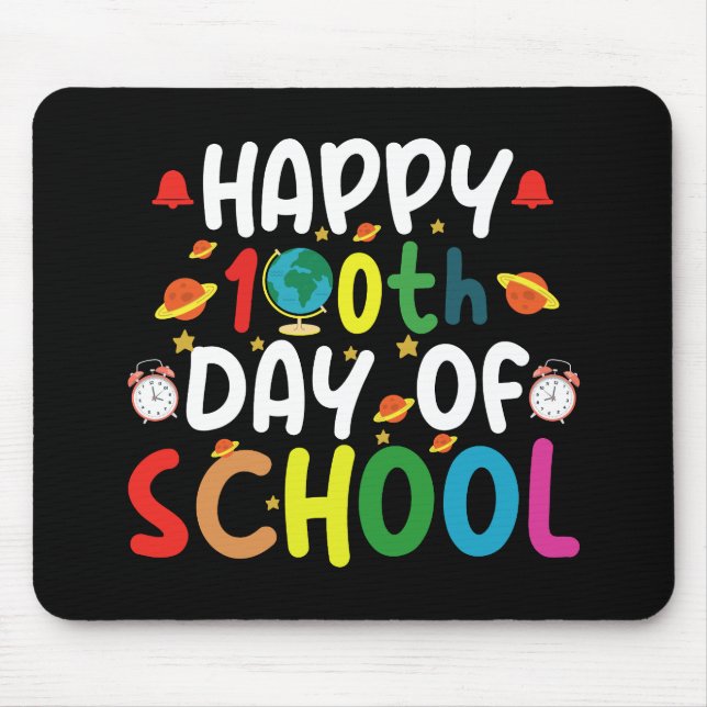 Mousepad Feliz 100º Dia de Aula Professor Aluno (Frente)