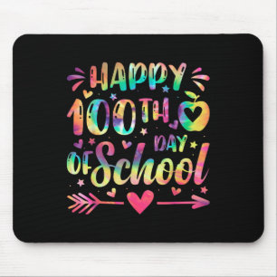 Mousepad Feliz 100º Dia De Colégio Tie Dye Rainbow 100 Dias