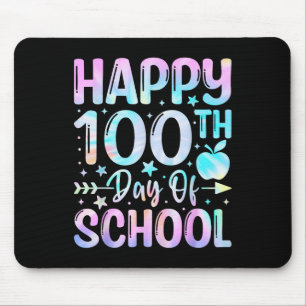 Mousepad Feliz 100º Dia De Colégio Tie Dye Rainbow 100 Dias