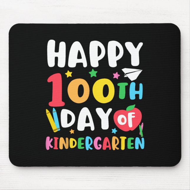 Mousepad Feliz 100º Dia De Professores Do Jardim De Infânci (Frente)