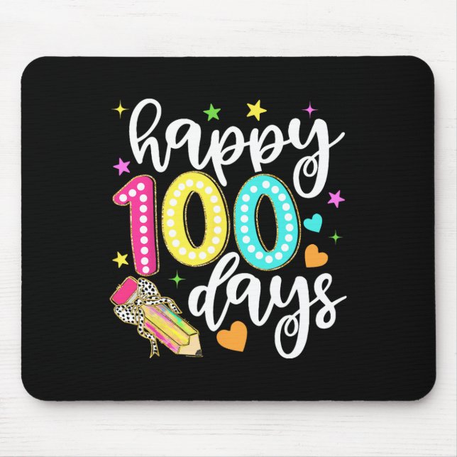 Mousepad Feliz 100 Dias de Arco Coquette Apple 100º Dia de  (Frente)